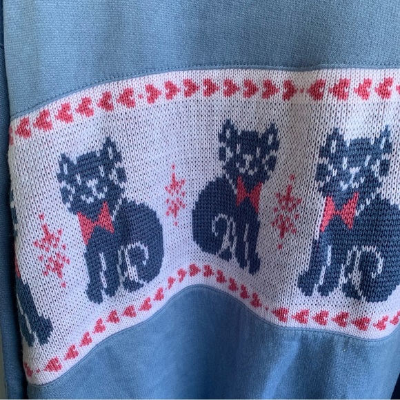 Vintage Kitty Cat Collared Sweatshirt Women’s Size 26W 90s Sweater XXL - Picture 3 of 7